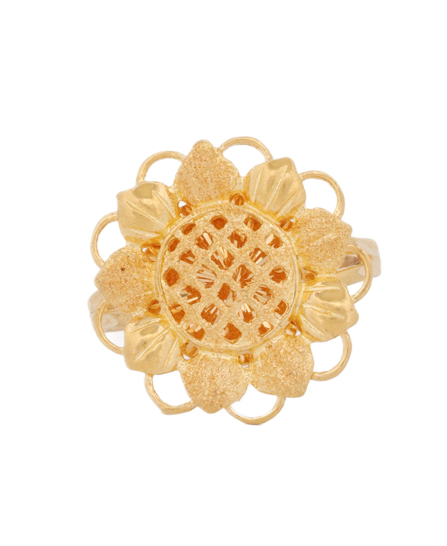 21K Gold Floral Statement Ring – 4.2g | Bigeasy Jewellers